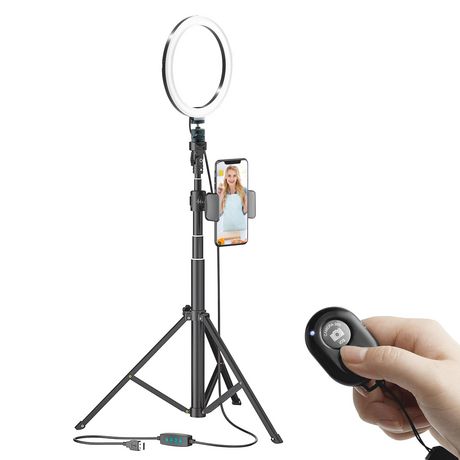 bower phone extendable holder 51in 8in tripod wsc selfie ring studio light