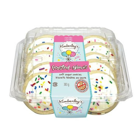 Kimberly's Bakeshoppe® Biscuits au sucre glacés à la vanille avec glaçage blanc, paquet de 10 Quantité – 383 grammes