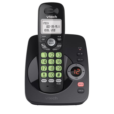 VTech DECT 6.0 Cordless Answering System with Caller ID/Call Waiting, CS6224-11 (Black), CS6224-11