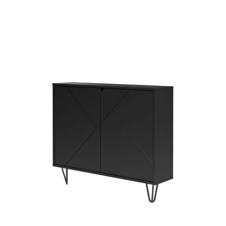 Slim 2 Door Storage Cabinet Black - Nexera