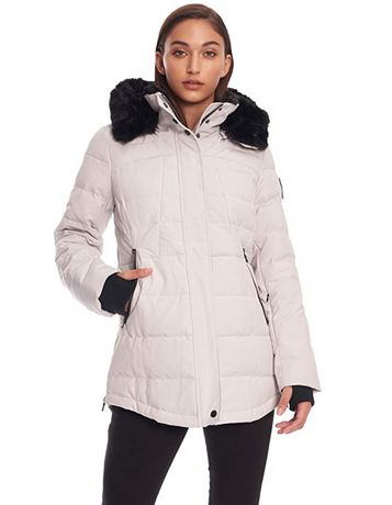 Ski Coat With Vegan Faux Fur, Wallis Long Winter Coats Womens Calvin Klein