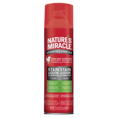 Nature’s Miracle Advanced Stain And Odour Eliminator Foam Dog, For Severe Dog Messes, Aerosol 496g