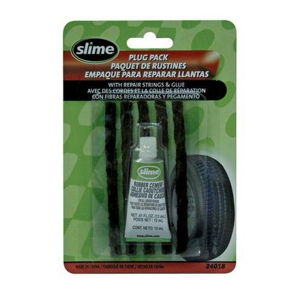 Tiges d’obturation et colle pour la réparation des pneus de Slime Pack de réparation