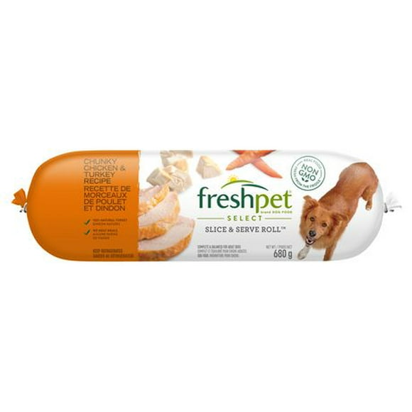 Freshpet Select Chunky Chicken and Turkey Recipe with Vegetables and Brown Rice Dry Dog Food, 680 g