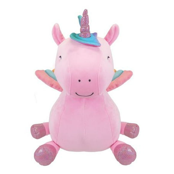 Kid Connection 15''H plush flying pink unicorn, Soft, smooth, and snuggly