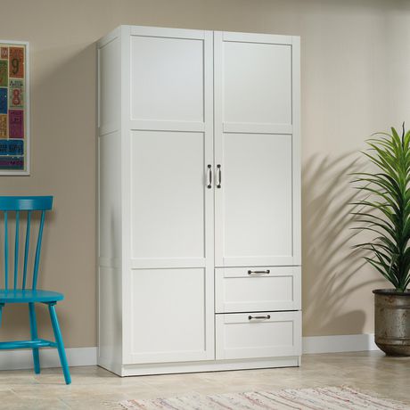 Wardrobe Storage Cabinet White 420495, Sauder Wardrobe Armoire White