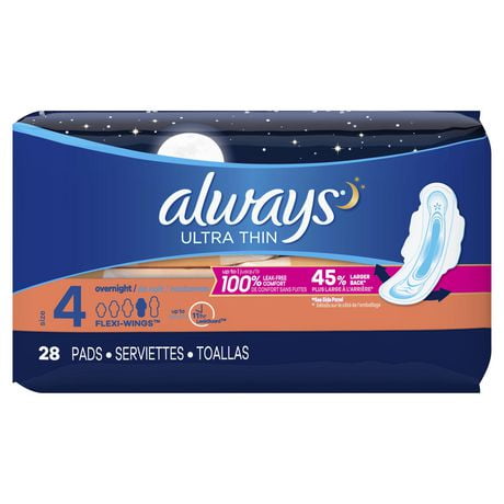 pads unscented overnight thin wings ultra always walmart