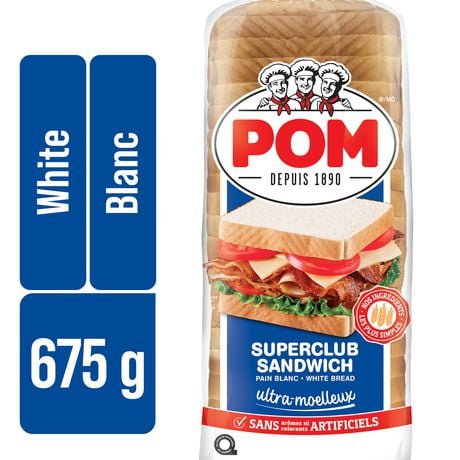 POM® Ultra Soft Superclub Sandwich White Sliced Bread, 675 g
