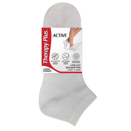 Therapy Plus® Ladies Sport 2pk Low Cut Socks | Walmart Canada