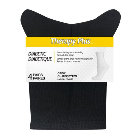 Therapy Plus® Ladies 4pk Diabetic Crew Socks | Walmart Canada