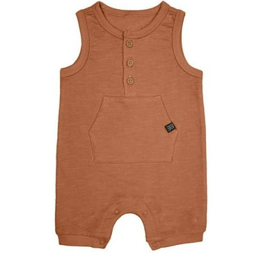 Modern Moments by Gerber - Sleeveless Romper - Brown, Sizes: 0-3M to 24M