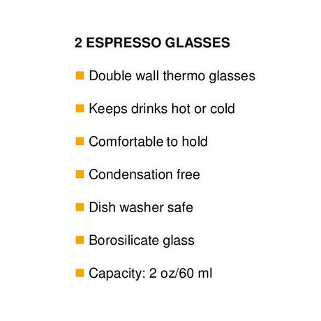 Juego de 2 De'Longhi DLCS320 Long Coffee Glasses