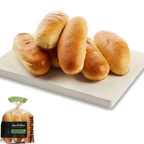 Petits pains artisanaux brioche à hot dog de luxe Portofino 6 petits pains, total de 390 g