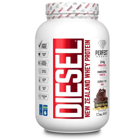 PERFECT Sports - DIESEL New Zealand Whey Protein, Grass-Fed + Pasture-Raised Whey Protein Powder, Gluten-Free, Chocolate Obsession, 2 lbs, Whey Protein, 2lb