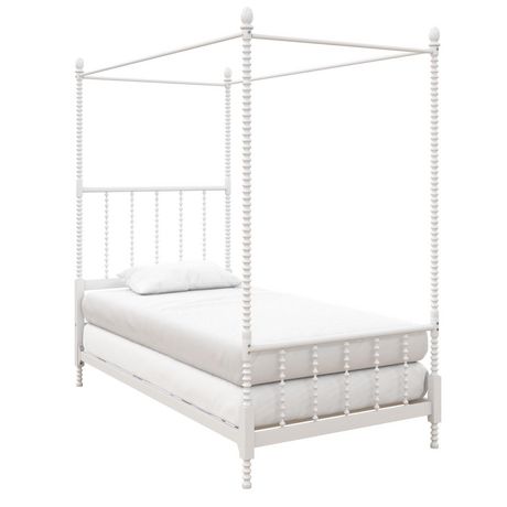 Jenny Lind Metal Canopy Bed, Jenny Lind White Queen Bed