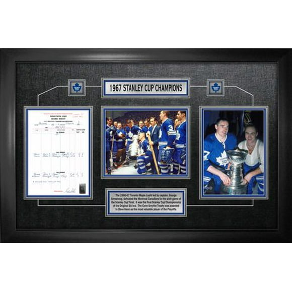 Collage encadré de la feuille de match des Maple Leafs de Toronto Frameworth Sports lors Champions de la Coupe Stanley 1967