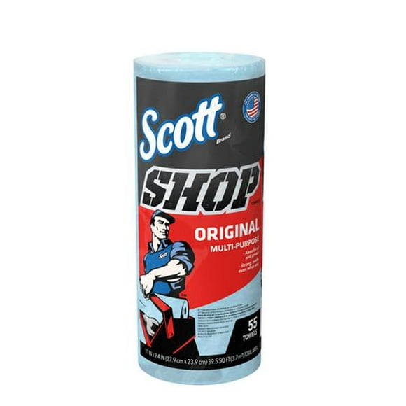 Scott Shop Towel Original Single Roll, 55 Blue Shop Towels