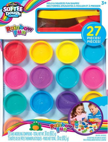 Cra-z-art Softee Dough 27 Piece Rainbow Fun Modelling Compound Set 