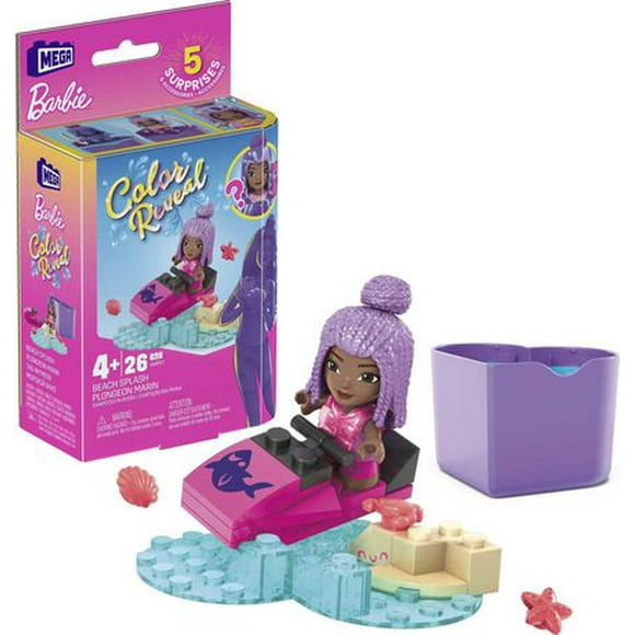 MEGA Barbie Color Reveal Beach Splash Construction Set - 15 bricks and special pieces