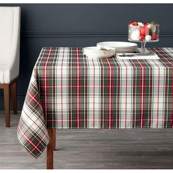 Holiday Time Plaid Tablecloth, 60"x102"