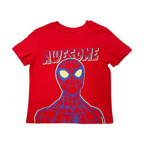 T-shirt à manches courtes Marvel Awesome Spidey pour tout-petits garçons Tailles: 2G-5G