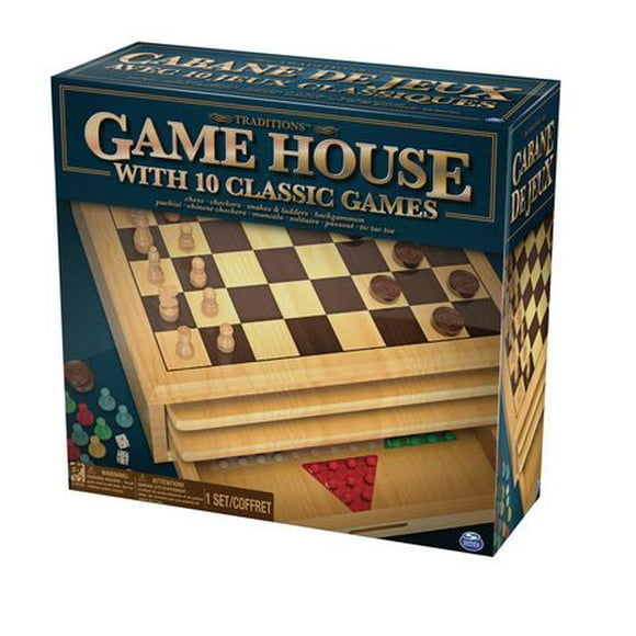 Traditions - Wood Game House with 10 Games