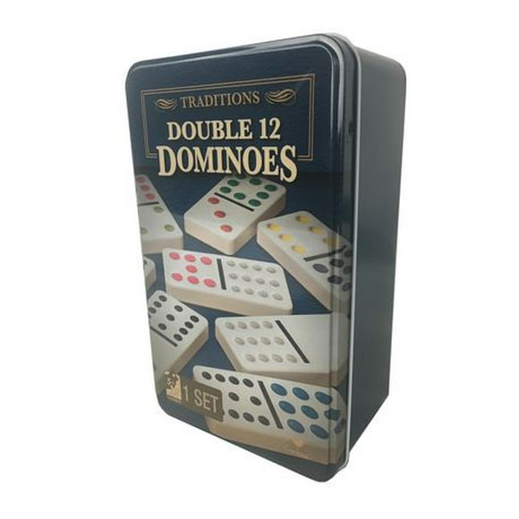 Traditions - Dominos double 12 avec boîte en métal Cardinal Games- Dominos