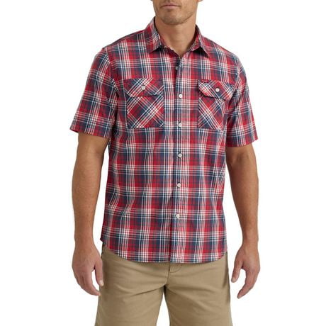 Short Sleeve Foundation River Plaid Relaxed Fit Shirt
