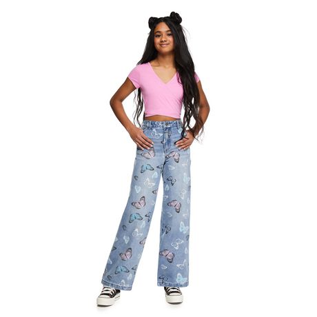 jovati Girls Pants Size 8 Womens Vintage Street Style Star Print Spicy Girl  Low Waisted Straight Tube Slimming Denim Pants Girls Pants Size 6 