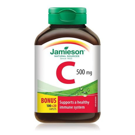 Jamieson Caplets de Vitamine C 500 mg 100 + 20 caplets