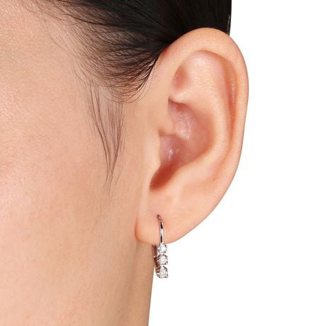 Boucles D Oreille à Trois Pierres Miabella Avec Diamants 1 4 Ct Poids Total En Argent Sterling Walmart Canada