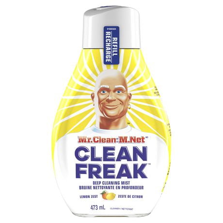 Recharge de bruine nettoyante en profondeur multi-surfaces en vaporisateur M. Net Clean Freak, parfum Zeste de citron 1&nbsp;unité, 473&nbsp;ml
