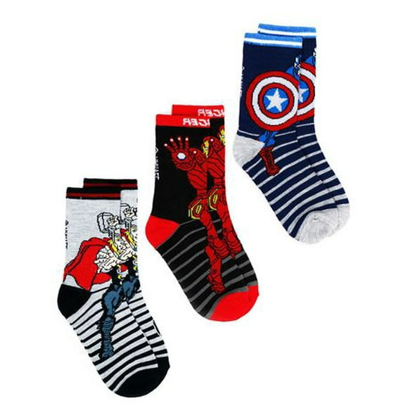 Avengers Boys' 3 Pack Socks, Size 11-2