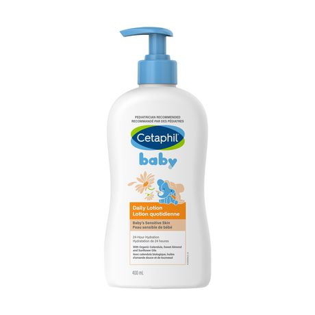 Cetaphil Baby Daily Lotion with Organic Calendula | 24hr Hydration | Hypoallergenic and Pediatrician Recommended | 400ml with Pump, Paraben Free