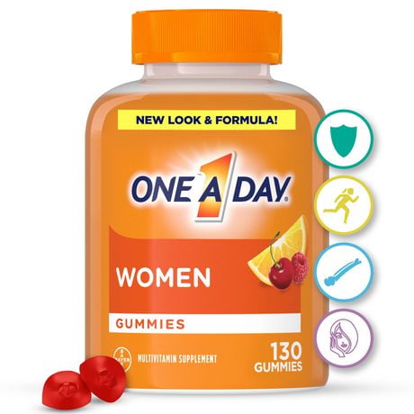 Gummies multivitamines One A Day pour femmes – Gummies vitamines quotidiennes pour femmes contenant des vitamines A, C et D, du zinc et de la biotine 130&nbsp;gummies