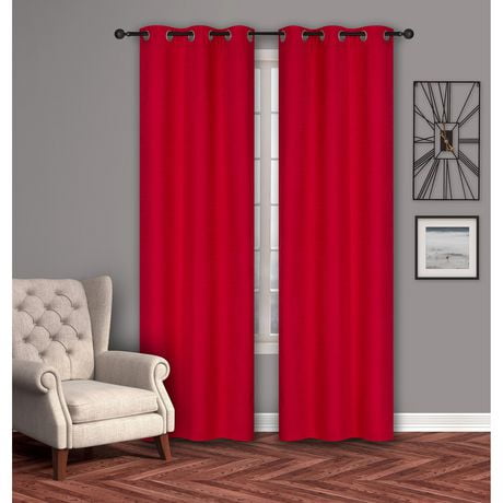 Safdie & Co. Curtain 2Pk 84L Blackout Textured Red Red 84"