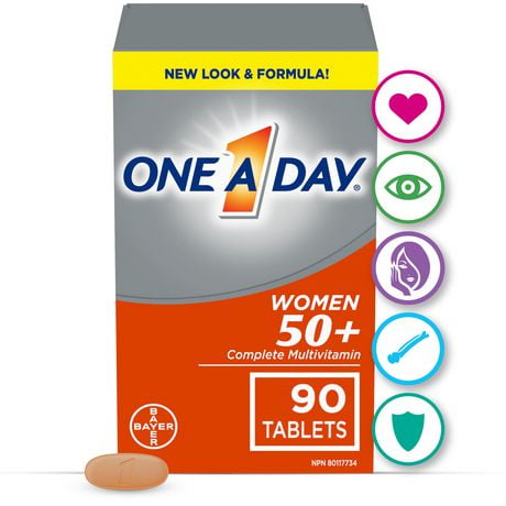 One A Day Multivitamins For Women 50 Plus - Daily Vitamins For Women With Vitamin A, B6, B12, C, D, E, Biotin, Calcium, Magnesium & Zinc, Helps Support Immune Function And Bone Health, 90 Tablets