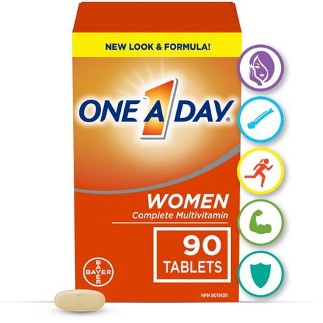 One A Day Multivitamins for Women - Daily Vitamins For Women - Womens Multivitamin With Vitamin A, Vitamin C, Vitamin D, and Zinc for Immune Support, Vitamin E, B12, Biotin, Calcium, Iron, 90 Tablets