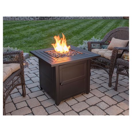 Endless Summer Fire Table With Steel, Lp Gas Outdoor Fire Pit With Aluminum Mantels