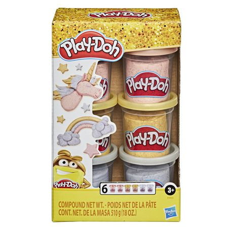 Play-Doh Metallics Compound Collection 6-Pack of 3-Ounce Cans, Kids Toys, Arts and Crafts for Kids, 3 years and up