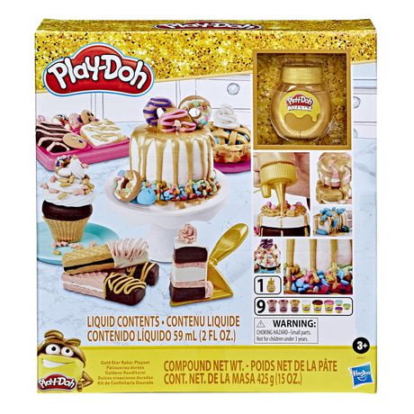 Play-Doh Gold Collection Gold Star Baker Playset, Kids Toys, Boys and Girls Arts and Crafts, 3 years and up