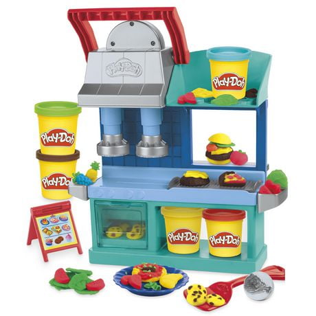 Play-Doh Kitchen Creations, Le p'tit resto, coffret de cuisine À partir de 3&nbsp;ans, Ensemble de jeu de cuisine à 2 côtés