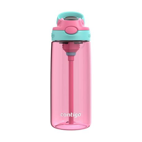 Contigo Kids Cleanable AUTOSPOUT Water Bottle 20oz, Azalea with Jade Vine, 20oz/591mL, BPA Free