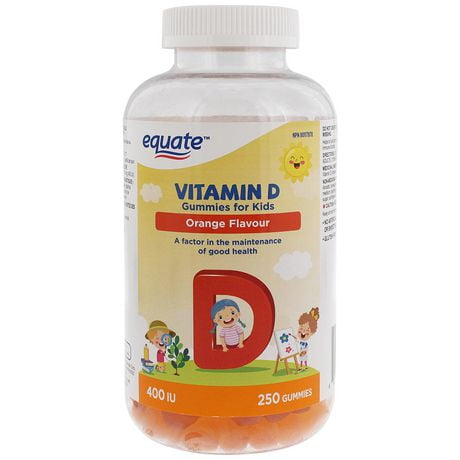 Equate Vitamine D Gélifiés pour enfants Vitamine D (cholécalciférol) 10 mcg (400 UI)
