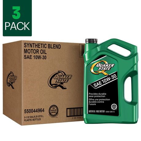 Quaker State 10W30 Motor Oil Case Pack jugs 3x5L