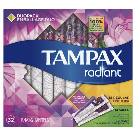 Tampons Tampax Pearl avec tresse anti-fuites LeakGuard, degré d'absorption  ultra, non parfumés 18 tampons 