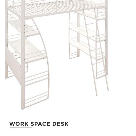 Dhp Studio Twin Loft Bed With, White Loft Bed With Desk And Stairs
