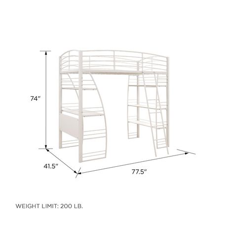 Dhp Studio Twin Loft Bed With, Landon Twin Over Full Loft Bunk Bed Instructions