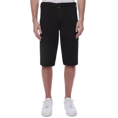 Dark Black Men's Belted Cargo Capri Short | Walmart Canada