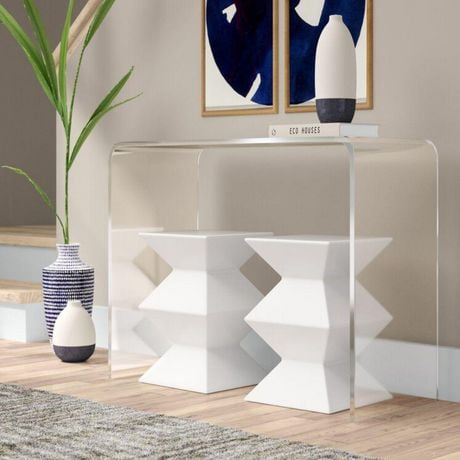 Acrylic Console Table 8 x 30" , Acrylic Clear Console Table, Transparent Console Table, Rectangular Acrylic Console Table, For Living Room, Entryway, Dining Room, Sofa Table